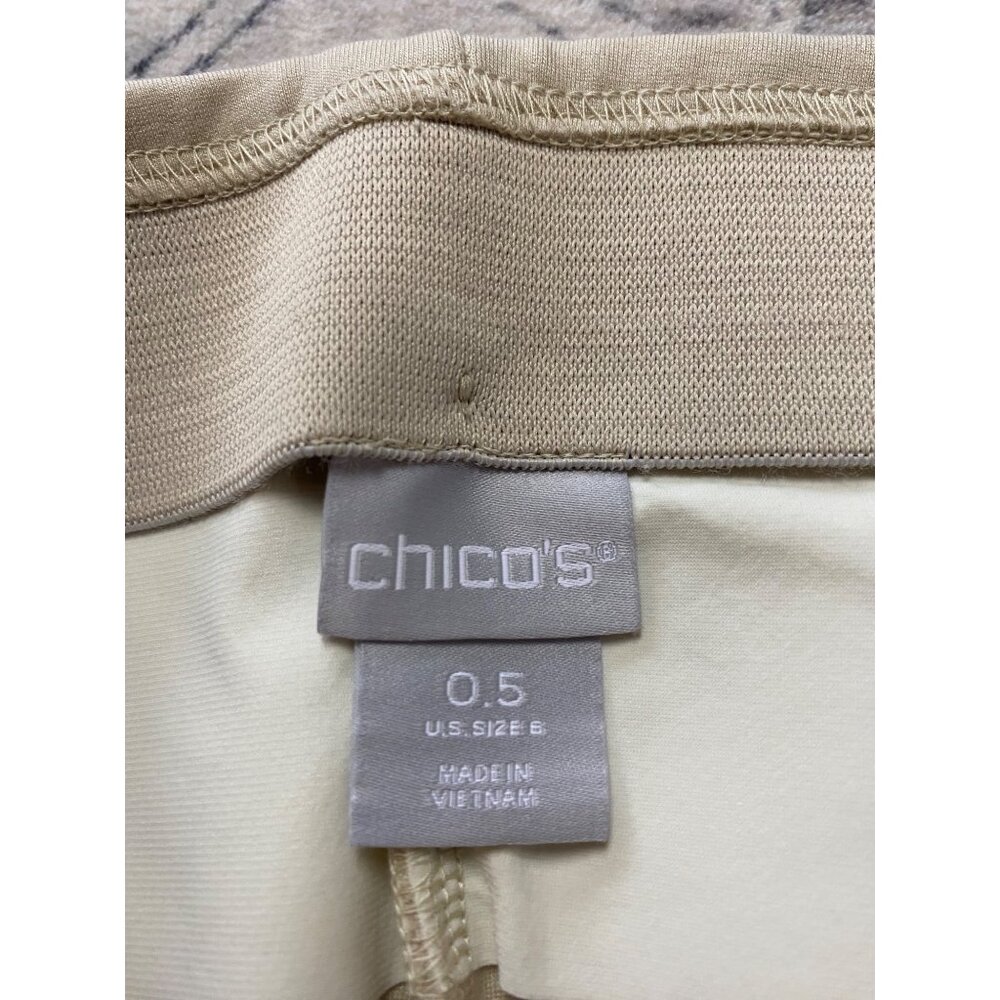Chicos Beige Pants Size 0.5 (Womens 6) Pull On Comfortable Tan Stretch Waistband - Picture 3 of 7
